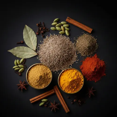 Aromatic spices are used to increase flavor.